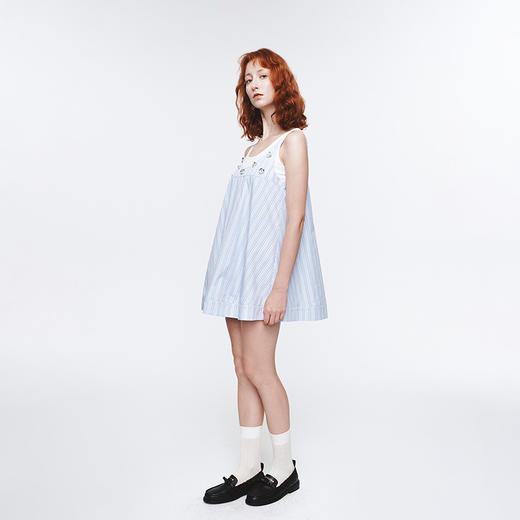 HERLIAN 2025年春季女士两件套手工立体花背心连衣裙 商品图2