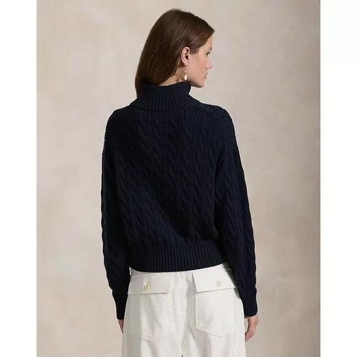 拉夫半拉链麻花针织毛衣 商品图2