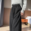 【加绒加厚高级醋酸人字纹羊毛香蕉裤】松紧腰香蕉裤宽松显瘦垂感直筒休闲百搭 商品缩略图4