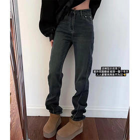 现货 魔术神裤/开叉 拉链款 黑科技发热高腰显瘦牛仔裤