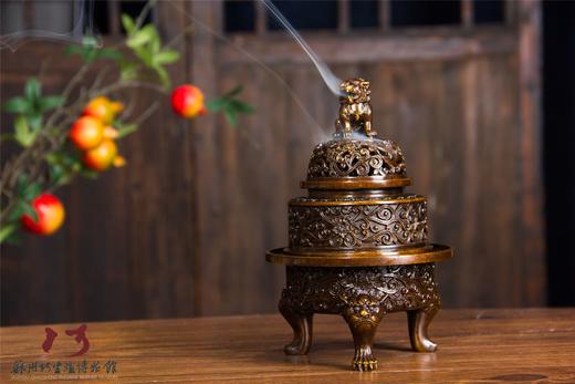 陈巧生制 缠枝莲熏炉 铜炉香炉摆件 商品图4