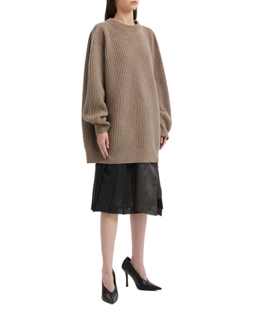 女款不对称拼色褶皱裙016 商品图1