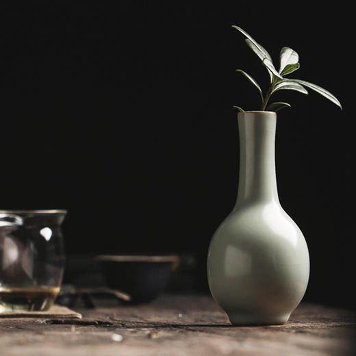 问鼎汝瓷/鼎峰系列/天青/老款精工/观音瓶（中）（收藏款） 商品图0