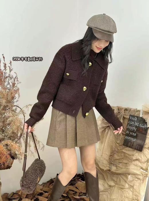 74MZ20558#元宝扣翻领开衫 商品图0