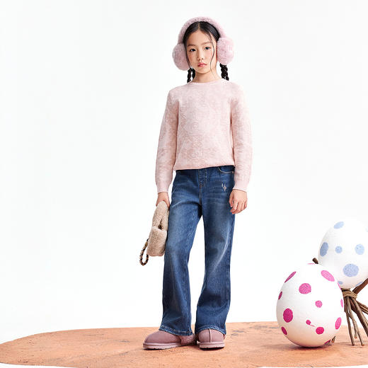 【实体店同款】女童长袖针织衫冬季新款安奈儿童装AG544050 商品图3