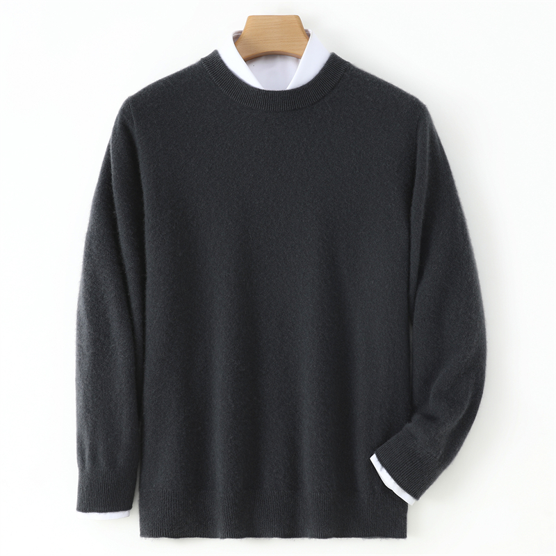【清河羊毛羊绒专场】鹿展901 男士圆领羊绒衫 100%羊绒