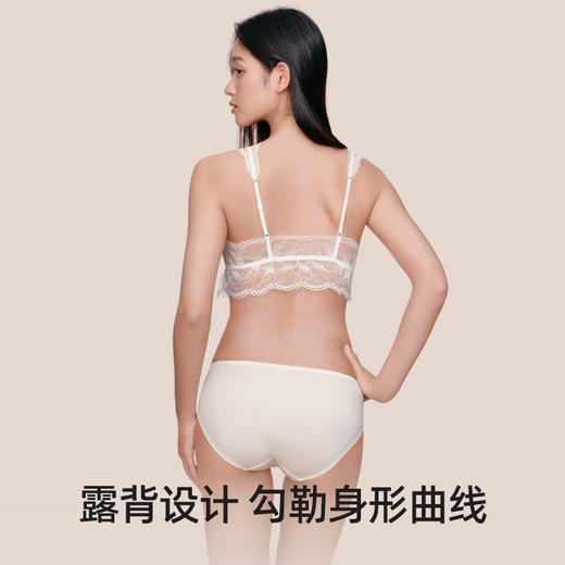 【幸棉】幸棉法式纤盈V领蕾丝无钢圈性格聚拢内衣24W101094 商品图4