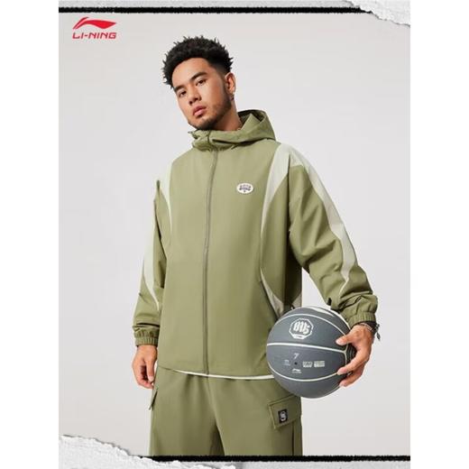 李宁男子2025薄款拉链开衫风衣运动外套AFDV005-6 商品图0