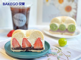 白贝果（草莓红豆馅）