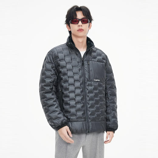 gxg.jeans男装 黑色时尚压胶宽松立领羽绒服外套男士 25冬 商品图2