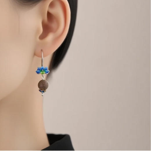 【非遗工艺】可替换香珠耳环 原创小众设计国风饰品 天然香氛耳饰 持久淡雅桂花薰衣草多款可选 送女友礼物 商品图1