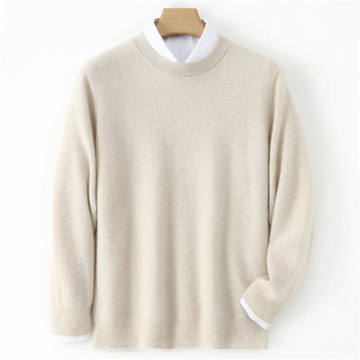 【清河羊毛羊绒专场】鹿展901 男士圆领羊绒衫 100%羊绒 商品图2