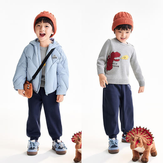 【实体店同款】男童全腰针织夹裤冬季新款安奈儿童装XB546025 商品图3