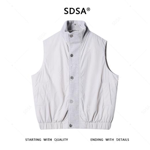 SDSA男士秋冬新款痞帅男装极简风拼接立领羽绒马甲轻奢百搭外套 商品图0