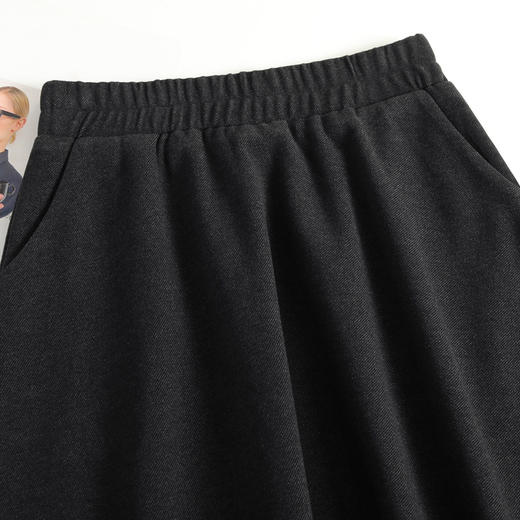 MYX木耳边洋气百褶大摆裙垂感通勤时尚蓬蓬裙2025冬款长款高腰半身裙 商品图3