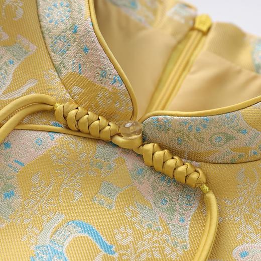 「高货wl」全新升级【铂金会员330/天猫439/差价109】(51201)洛诗琳新款中国风旗袍裙2025秋冬重工金线提花缎连衣裙 商品图3