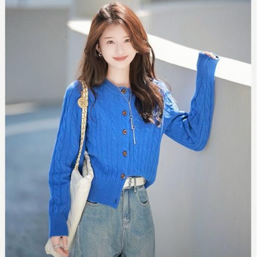 秒变冷白皮的克莱因蓝 温柔到骨子里【ORIGNAL&CO  经典复古开衫】早晚穿厚度刚好，软糯不扎肤，单穿叠穿都好看，春秋穿它氛围感拉满~ 商品图2