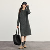 【10/23新品】熙世界灰色连帽毛衣裙女高级感2025秋冬新款气质直筒裙针织连衣裙 商品缩略图4