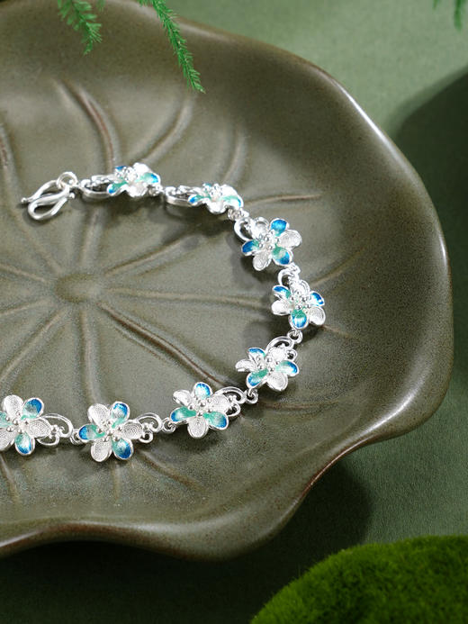 子佩集【相遇花开】S990银手链【MXSL010】花丝珐琅彩2510 商品图5