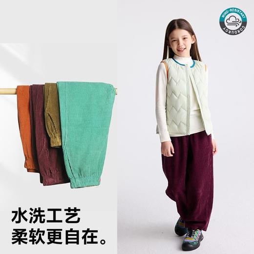 咕噜日记儿童户外耐磨灯芯绒裤2025秋冬男童休闲直筒女童复古长裤PDK2506 商品图4
