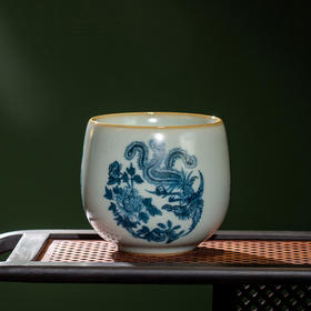 问鼎留青/天青/金钟杯（丹花引凤）