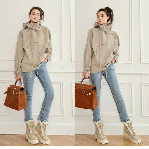  ORIGNAL&CO 双面羊绒毛呢廓形包领外套 750g高克重面料，软糯Q弹，防风贴身保暖，不压身 商品图0