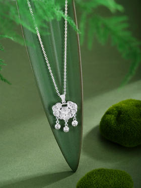 子佩集【四叶花锁】S990银套链【QFTL015】花丝锁项链2510