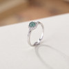 【澄碧】S925纯银蓝水翡翠绿翡翠几何圆珠戒指【CW-JZ06908】 商品缩略图1