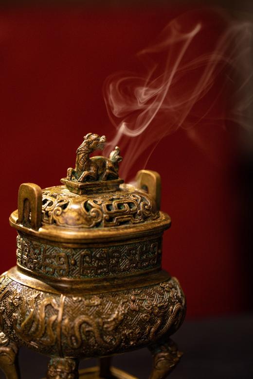 陈巧生制 带座冲天耳长方熏炉 铜炉香炉摆件 商品图2