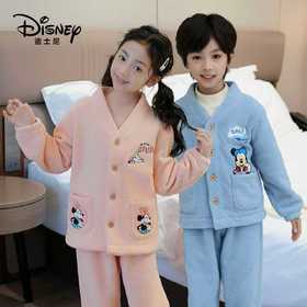 【迪士尼disney泡芙绒儿童居家服】这个款绝对要爆迪士尼A类儿童泡芙绒套装睡衣家居服
