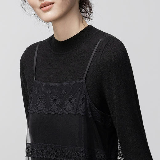 【林栖设计小店】蕾丝提花连衣裙套装拼花边优雅2025秋冬新款吊带长裙套装1954037 商品图3