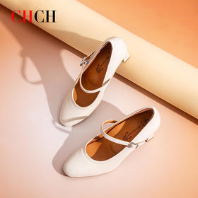 迪宝TIBAO2025秋冬新款羊皮高跟一字带舒适女单鞋DP2B5031