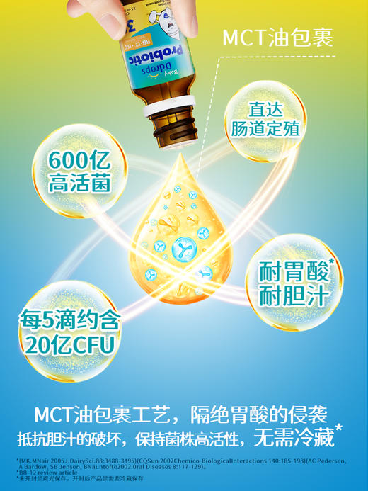 Ddrops滴卓思益生菌滴剂 调节肠道菌群 呵护宝宝肠道SC 商品图3