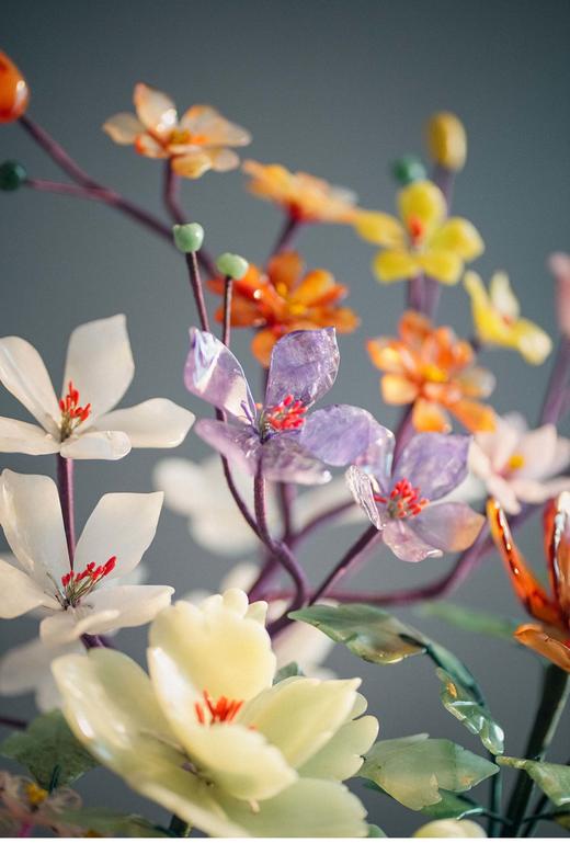 【已售】独角鹿西洋古董 20世纪中国创汇时期出品牡丹花纹景泰蓝盆装饰「百花争艳」珍宝像生盆景 商品图3