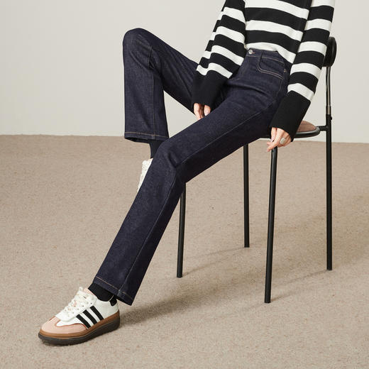 【猞猁绒/奥粒绒-直筒裤】逸阳冬加绒加厚不易褪色一条过冬牛仔裤4901 商品图5