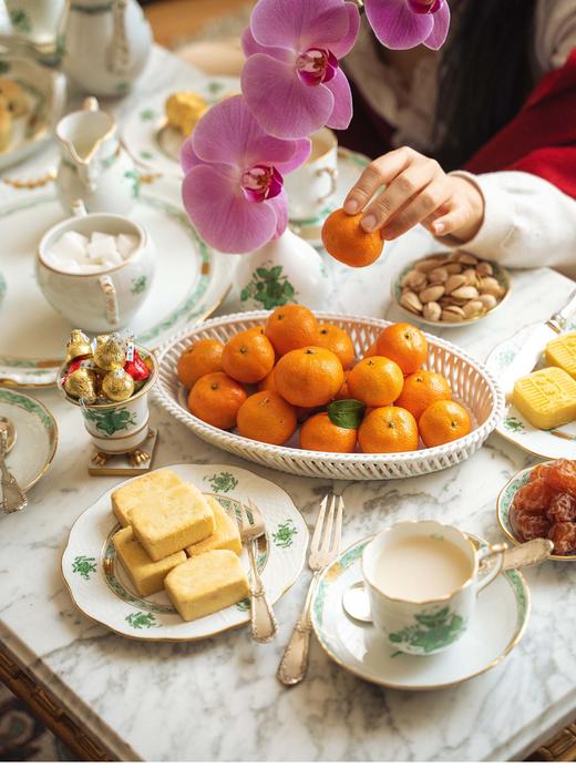 【已售】独角鹿西洋古董 20世纪匈牙利赫伦瓷窑出品Altozier绿色花叶系列主题手绘描金装饰四人下午茶瓷器套件 商品图3