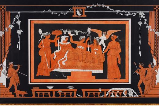 独角鹿西洋古董 19世纪法国艺术史学家皮埃尔·弗朗索瓦·休格斯创作古典神话主题水彩蚀刻版画《赫丘利大战半人马喀戎》 商品图1