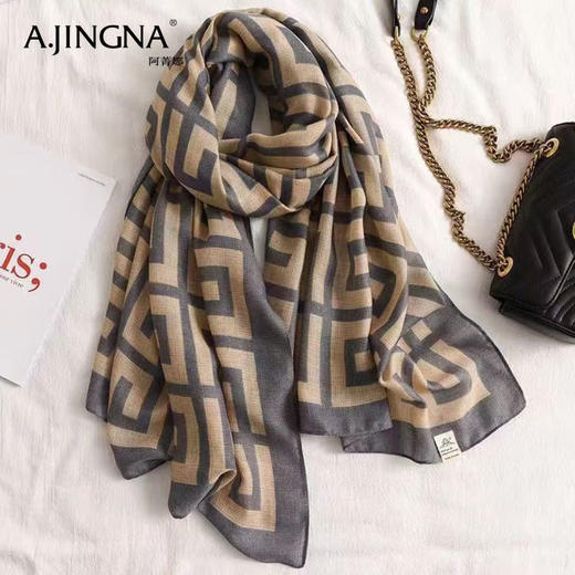 【周年福袋】阿菁娜秋冬韩版棉麻时髦洋气围巾A29Q729001 商品图4
