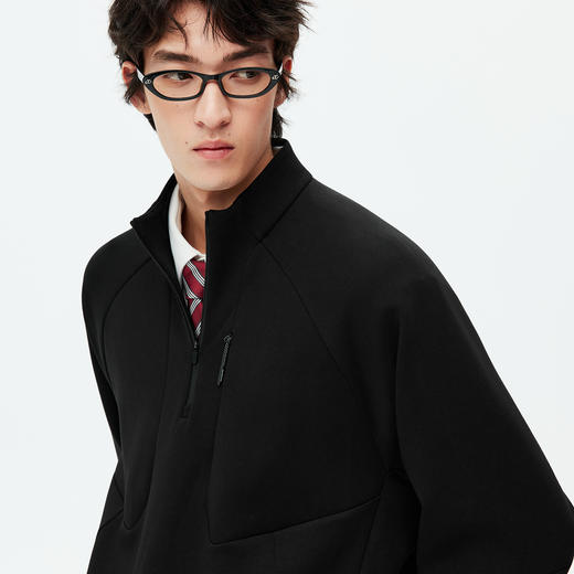 NPC潮牌立体剪裁半开襟拉链卫衣长袖宽松男秋季上新NP58ST25 商品图2