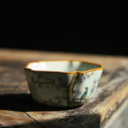问鼎汝瓷天青/老款/小五行杯（鸟语花香） 商品图1