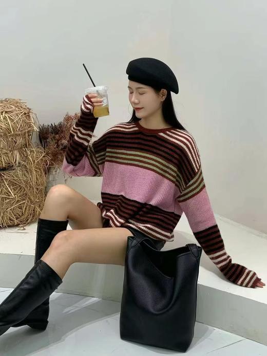 74MZ20550#条纹毛衣套头衫 商品图0