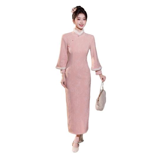 MYJ  加绒旗袍针织提花高级感保暖日常 商品图4