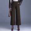 MYX毛呢阔腿九分裤加厚保暖休闲裤2025冬款松紧腰遮胯显瘦通勤直筒裤 商品缩略图2