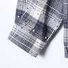 SDSA秋冬新款痞帅男装撞色烫钻珠子长袖衬衫百搭宽松格纹时尚上衣 商品缩略图4