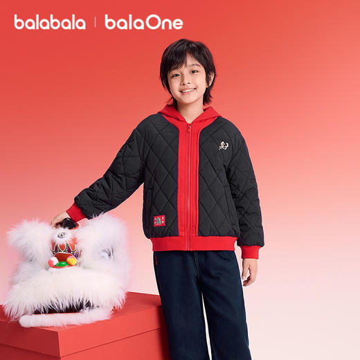 【balaOne】巴拉巴拉童装儿童外套男女童2025年新款春装棉服拼接 商品图0