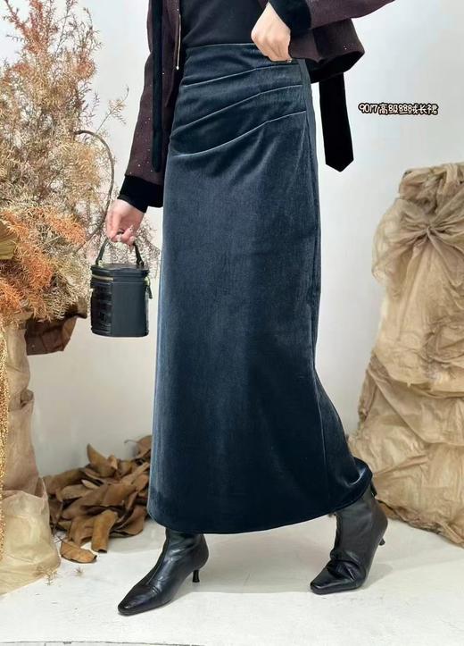 Q49017#丝绒长裙 商品图0