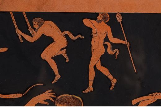 独角鹿西洋古董 19世纪法国艺术史学家皮埃尔·弗朗索瓦·休格斯创作古典神话主题水彩蚀刻版画《赫丘利大战半人马喀戎》 商品图4