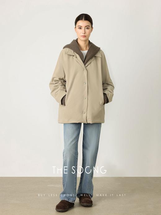 THESOONG|"灰调时刻"90白鹅绒可拆卸连帽松弛保暖羽绒服女HLYRF7820 商品图7