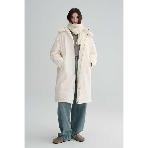 MAISON CECILE 90白鹅绒轻盈保暖厚实舒适过膝长款连帽羽绒服外套 商品图0