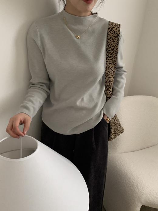 买一送一 超值2件装【美利奴天鹅羊毛打底衫 刘诗诗同款】羊毛半高领打底衫小立领奶fufu软糯针织长袖打底衫女春秋冬季显瘦毛衣简约上衣内搭 商品图10